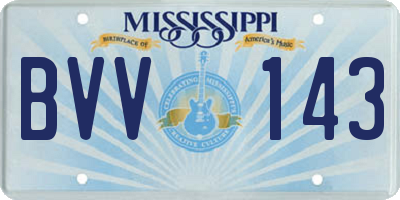 MS license plate BVV143