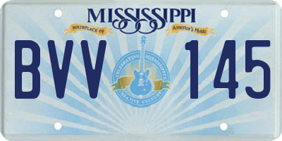 MS license plate BVV145