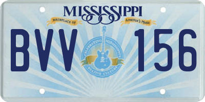 MS license plate BVV156