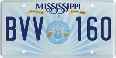 MS license plate BVV160