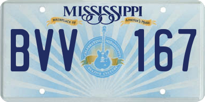 MS license plate BVV167
