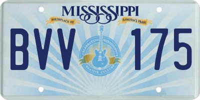MS license plate BVV175