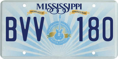 MS license plate BVV180
