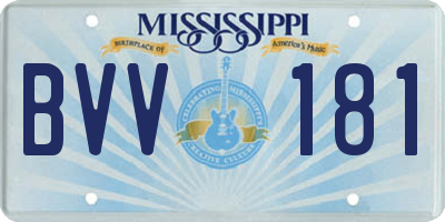 MS license plate BVV181