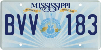 MS license plate BVV183