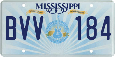 MS license plate BVV184