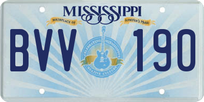 MS license plate BVV190