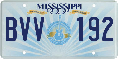 MS license plate BVV192