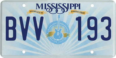 MS license plate BVV193