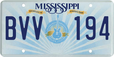 MS license plate BVV194