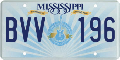 MS license plate BVV196