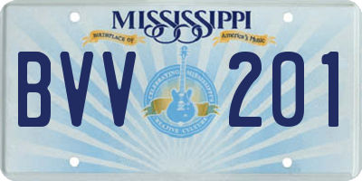 MS license plate BVV201