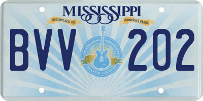 MS license plate BVV202