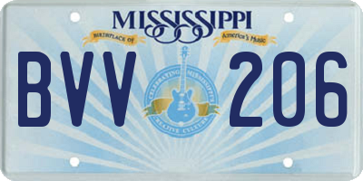 MS license plate BVV206