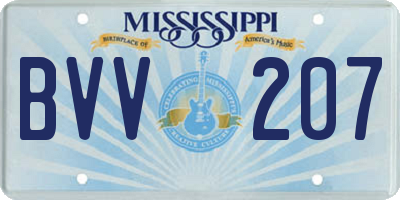 MS license plate BVV207