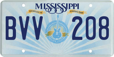 MS license plate BVV208