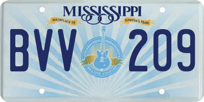 MS license plate BVV209