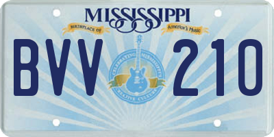 MS license plate BVV210