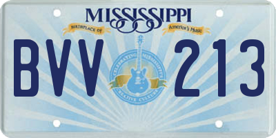 MS license plate BVV213