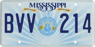 MS license plate BVV214