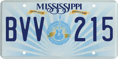 MS license plate BVV215