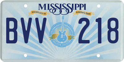 MS license plate BVV218