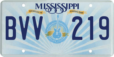 MS license plate BVV219