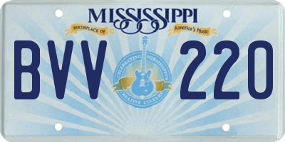 MS license plate BVV220