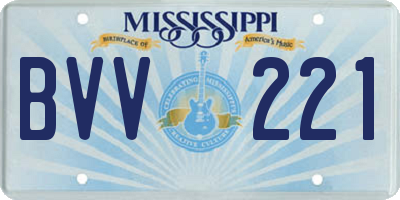 MS license plate BVV221