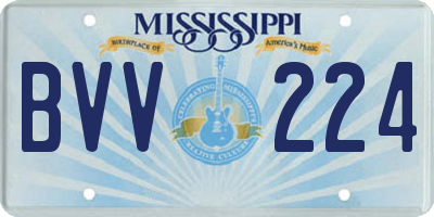 MS license plate BVV224