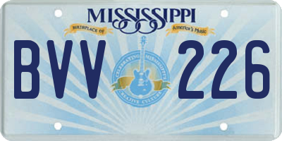 MS license plate BVV226