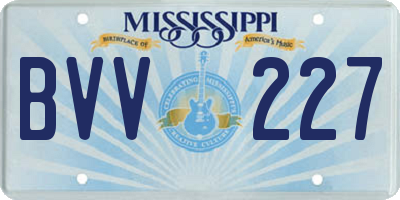 MS license plate BVV227