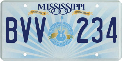 MS license plate BVV234