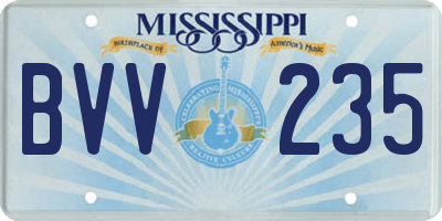 MS license plate BVV235