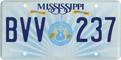 MS license plate BVV237