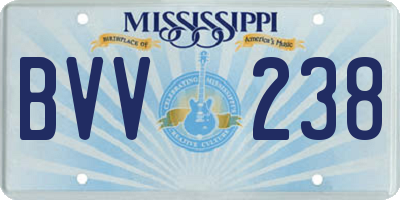 MS license plate BVV238