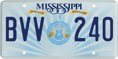 MS license plate BVV240