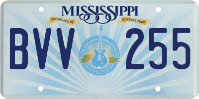 MS license plate BVV255