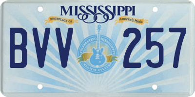MS license plate BVV257