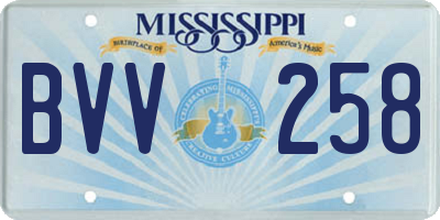 MS license plate BVV258