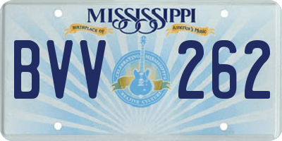 MS license plate BVV262