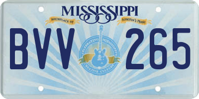 MS license plate BVV265