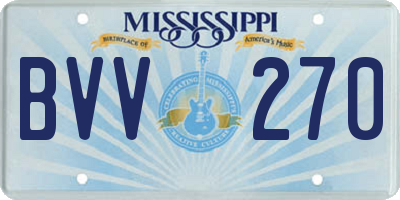 MS license plate BVV270