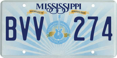 MS license plate BVV274
