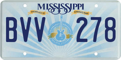 MS license plate BVV278
