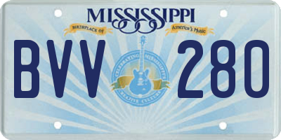 MS license plate BVV280