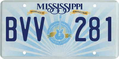 MS license plate BVV281