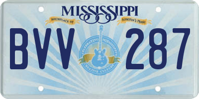 MS license plate BVV287