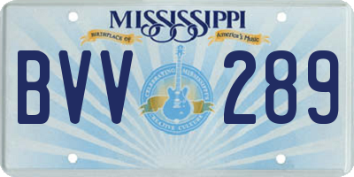 MS license plate BVV289