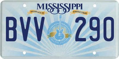 MS license plate BVV290